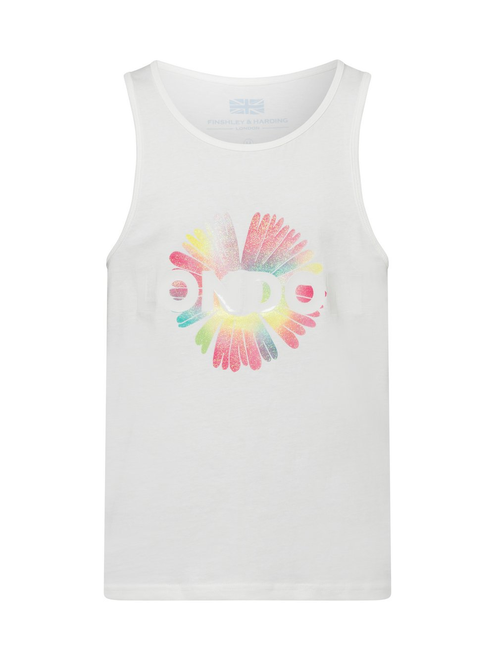 Finshley & Harding London Tank top męski Mężczyźni Bawełna biały|wielokolorowy, M miniaturka