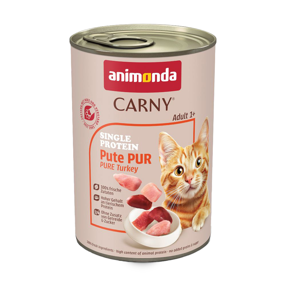 Megapakiet animonda Carny Single Protein Adult, 24 x 400 g - Indyk