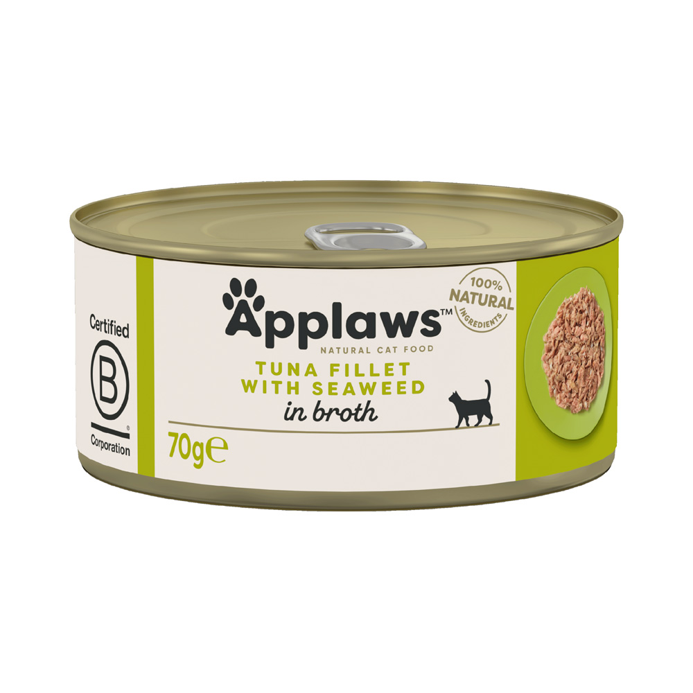 Megapakiet Applaws w bulionie, 24 x 70 g - Filet z tuńczyka z wodorostami