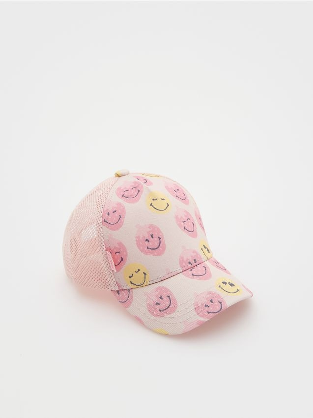 Reserved - Czapka z daszkiem SmileyWorld® - pastelowy róż