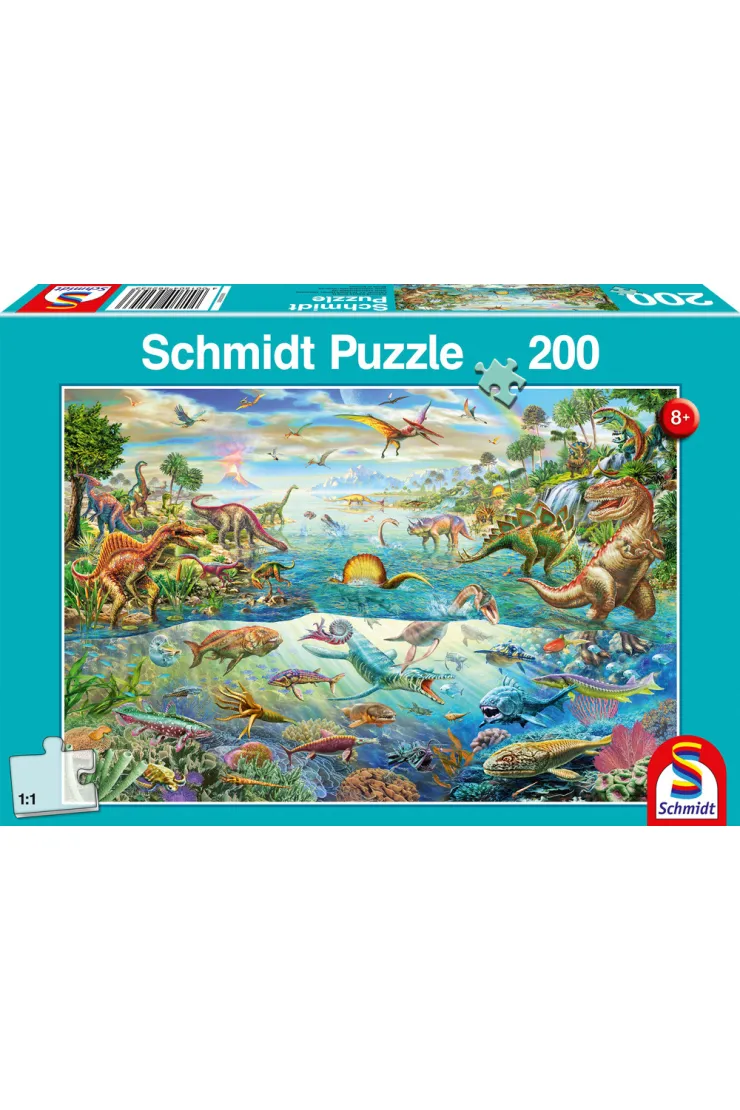 Puzzle 200 el. Świat dinozaurów