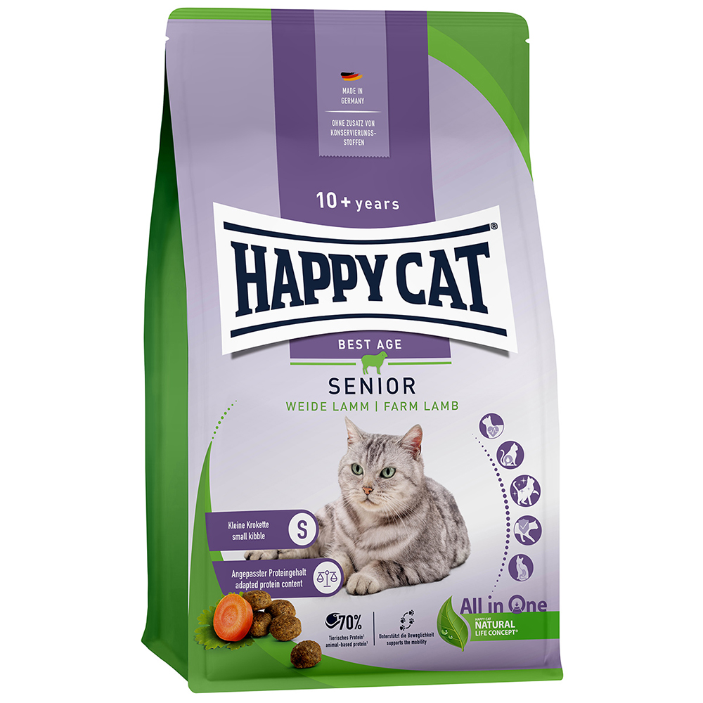 Happy Cat Senior, jagnięcina z pastwiska - 2 x 4 kg