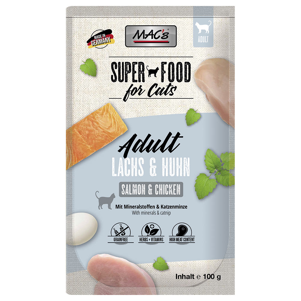 Megapakiet MAC's w saszetkach, 24 x 100 g - Łosoś i kurczak