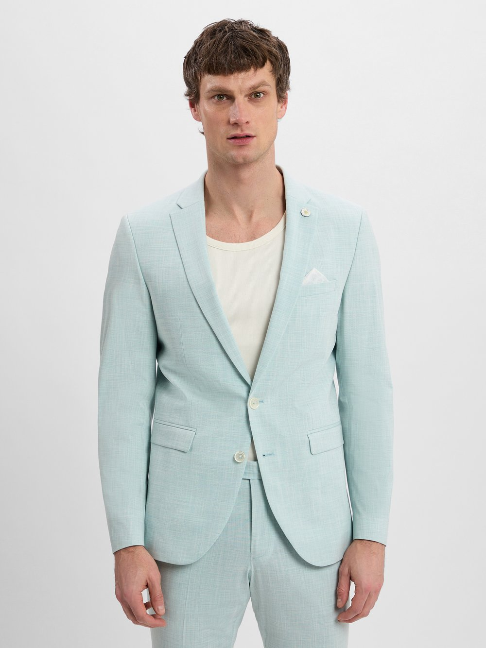 Finshley & Harding London Męska marynarka garniturowa - Brixdon Mężczyźni Slim Fit zielony, 94