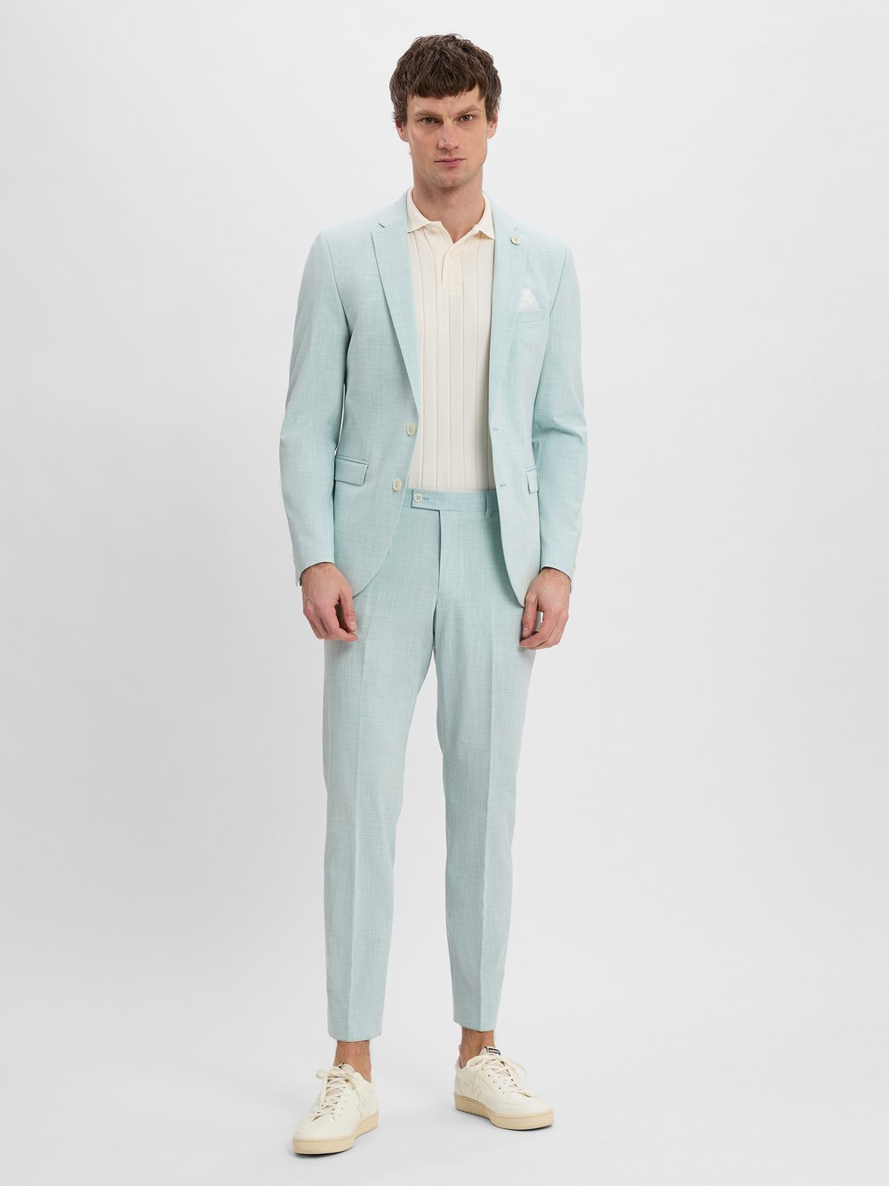 Finshley & Harding London Męski garnitur slim fit - Brixdon-Hoxdon Mężczyźni Slim Fit zielony, 98