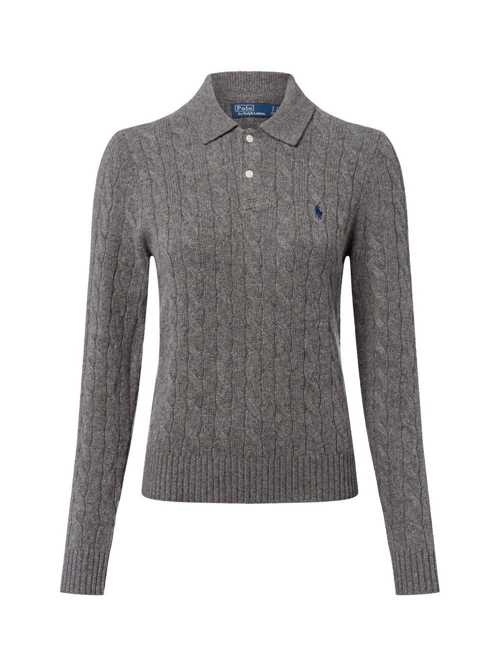 Polo Ralph Lauren Damski sweter z dzianiny z zawartością kaszmiru Kobiety Wełna szary, XS