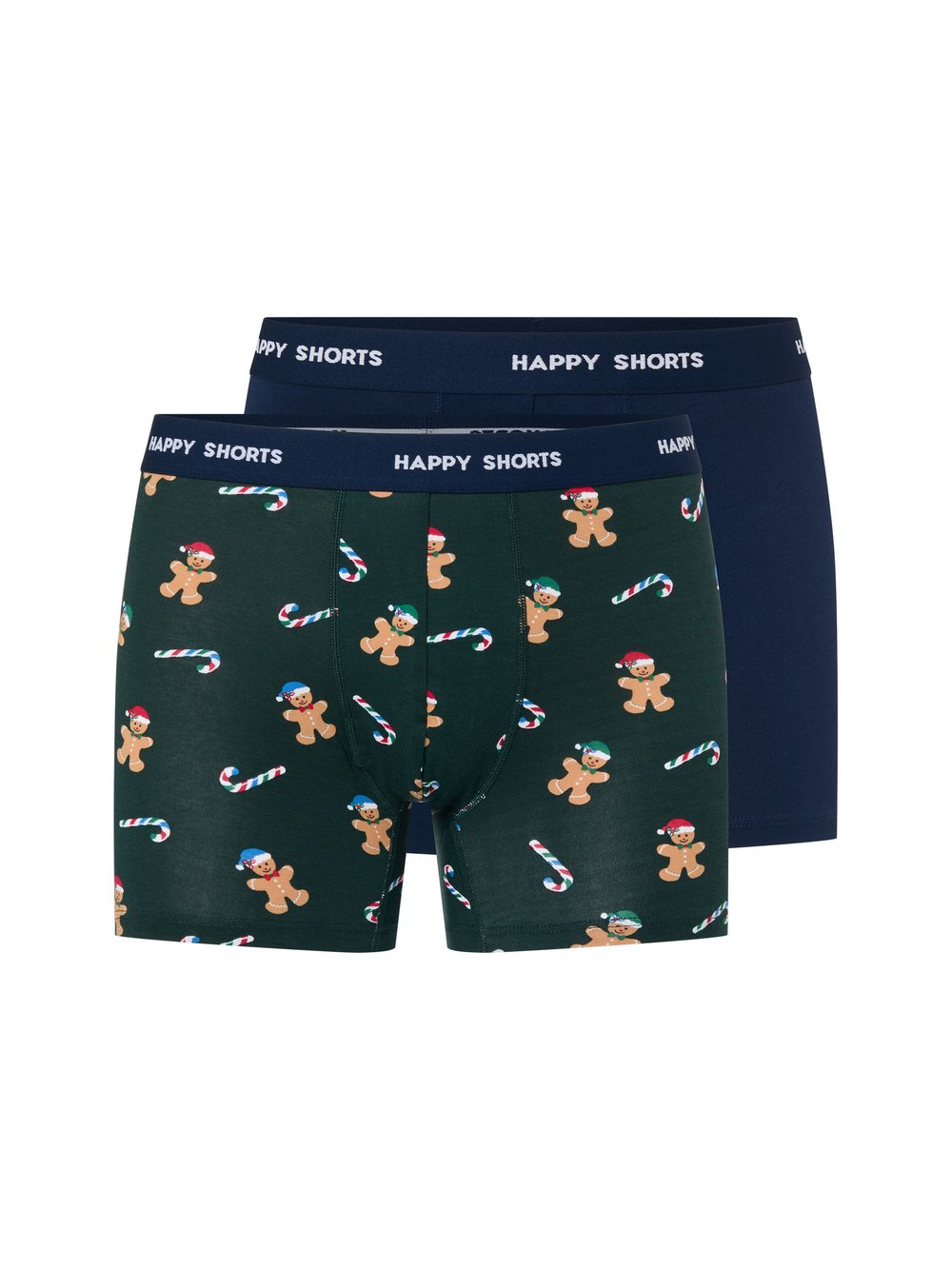 HAPPY SHORTS Bokserki w 2-paku Mężczyźni Bawełna zielony|niebieski, XL