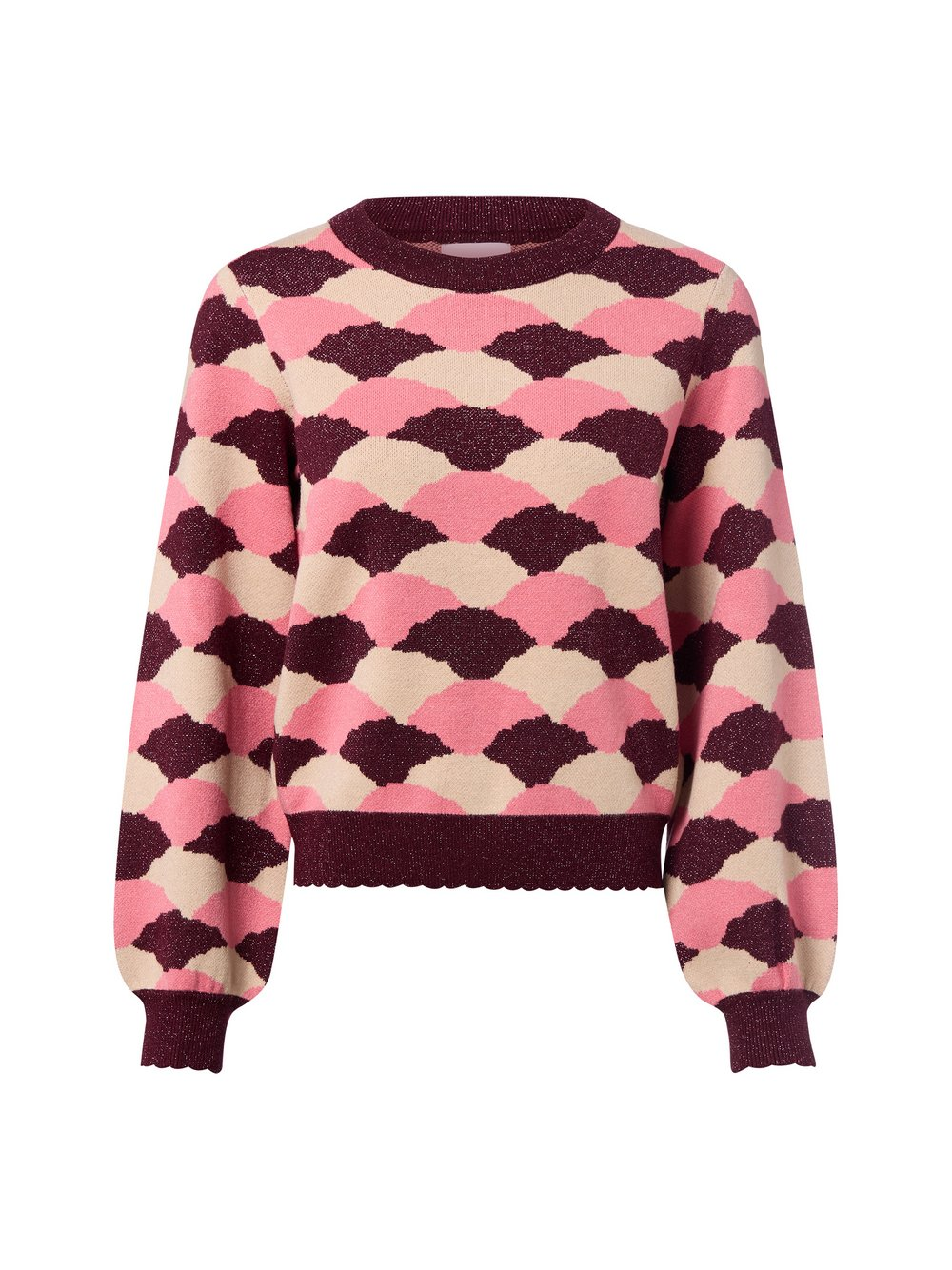 Nümph Sweter damski - Nulila Kobiety drobna dzianina beżowy|różowy|czerwony, XL
