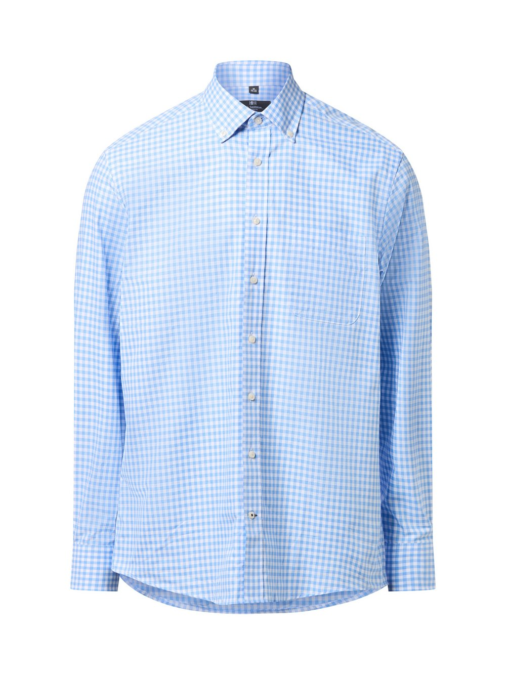 Nils Sundström Męska koszula casual Mężczyźni Regular Fit Bawełna niebieski|biały, XL