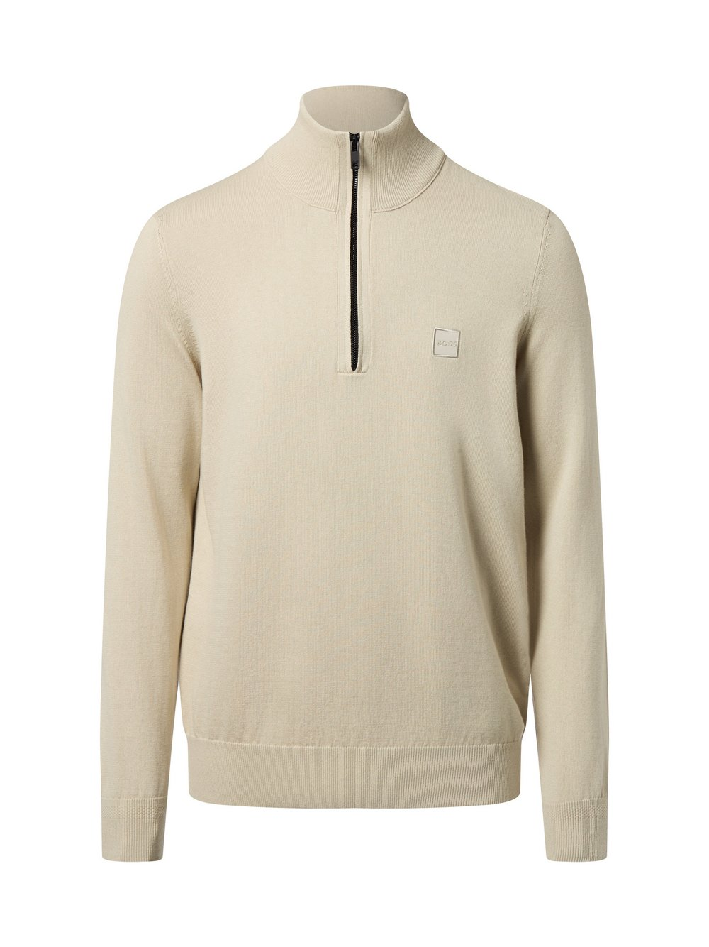 BOSS Orange Męski sweter z dzianiny z kaszmirem - Kanobix Mężczyźni Bawełna beżowy, XXL