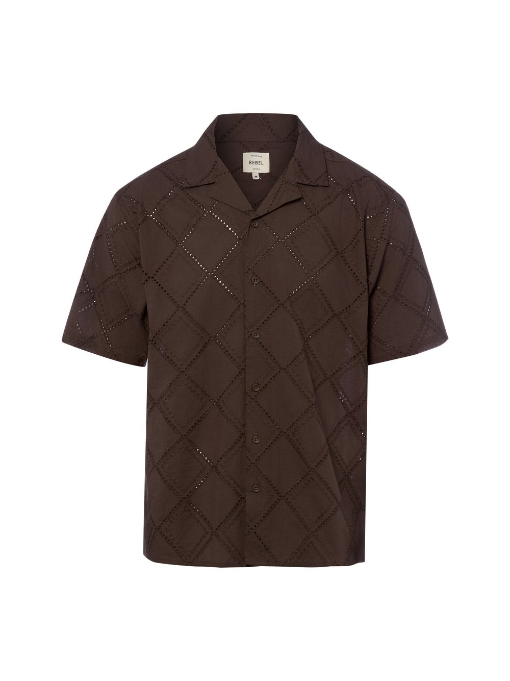 Redefined Rebel Męska koszulka z krótkim rękawem Mężczyźni Regular Fit Bawełna (100%) brązowy, XXL