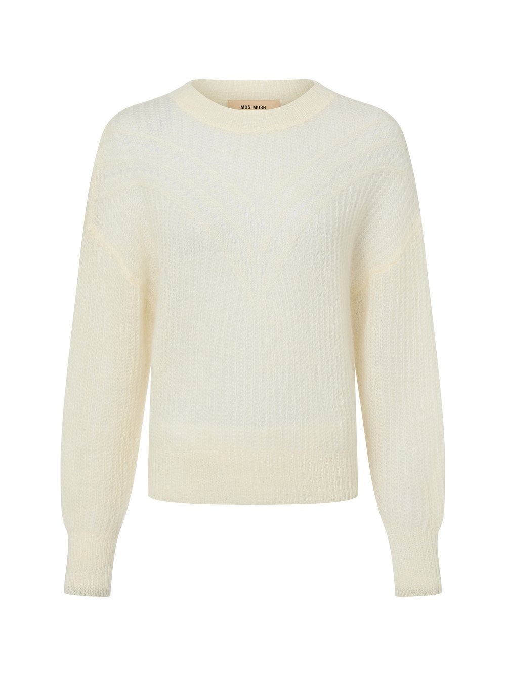 MOS MOSH Sweter damski z moheru - MMSigva Kobiety biały, XS