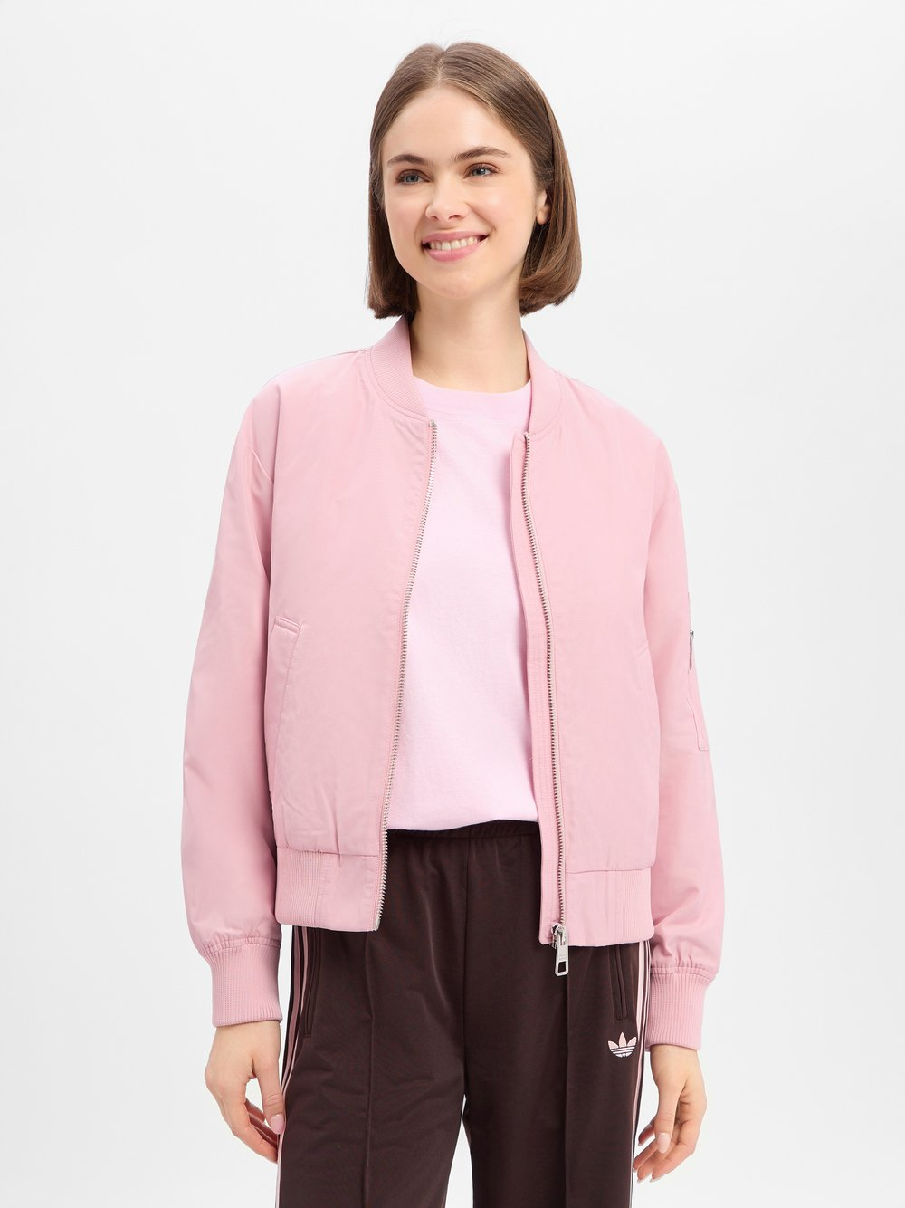 Marie Lund Damska kurtka bomber Kobiety zielony|różowy, XS