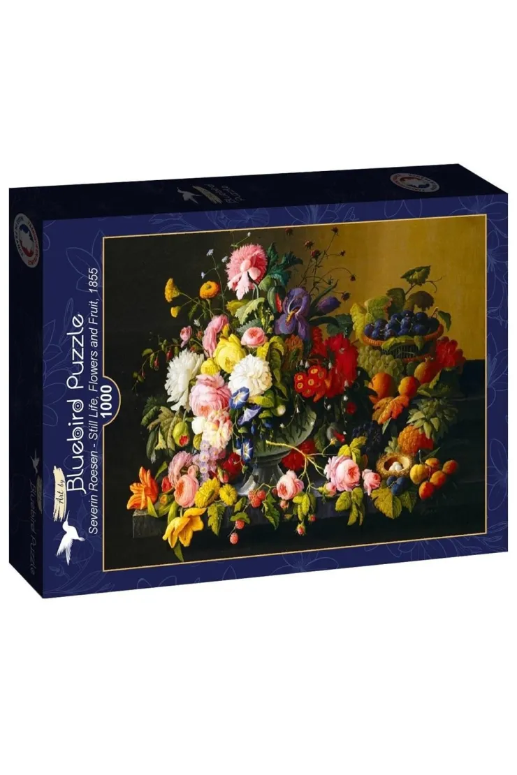 Puzzle 1000 el. Martwa natura z kwiatami i owocami