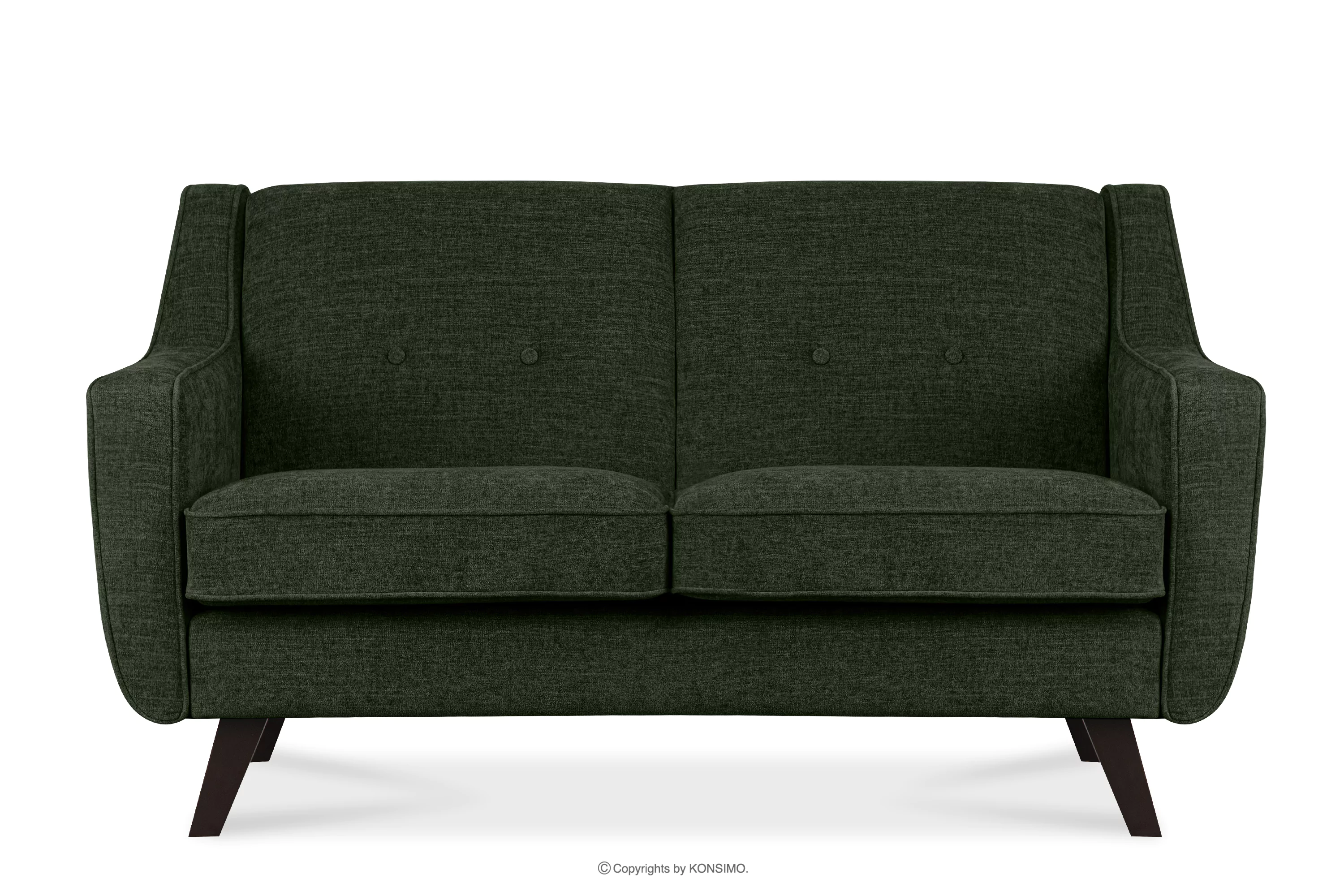Sofa dwuosobowa do salonu w tkaninie plecionej zielony TERSO