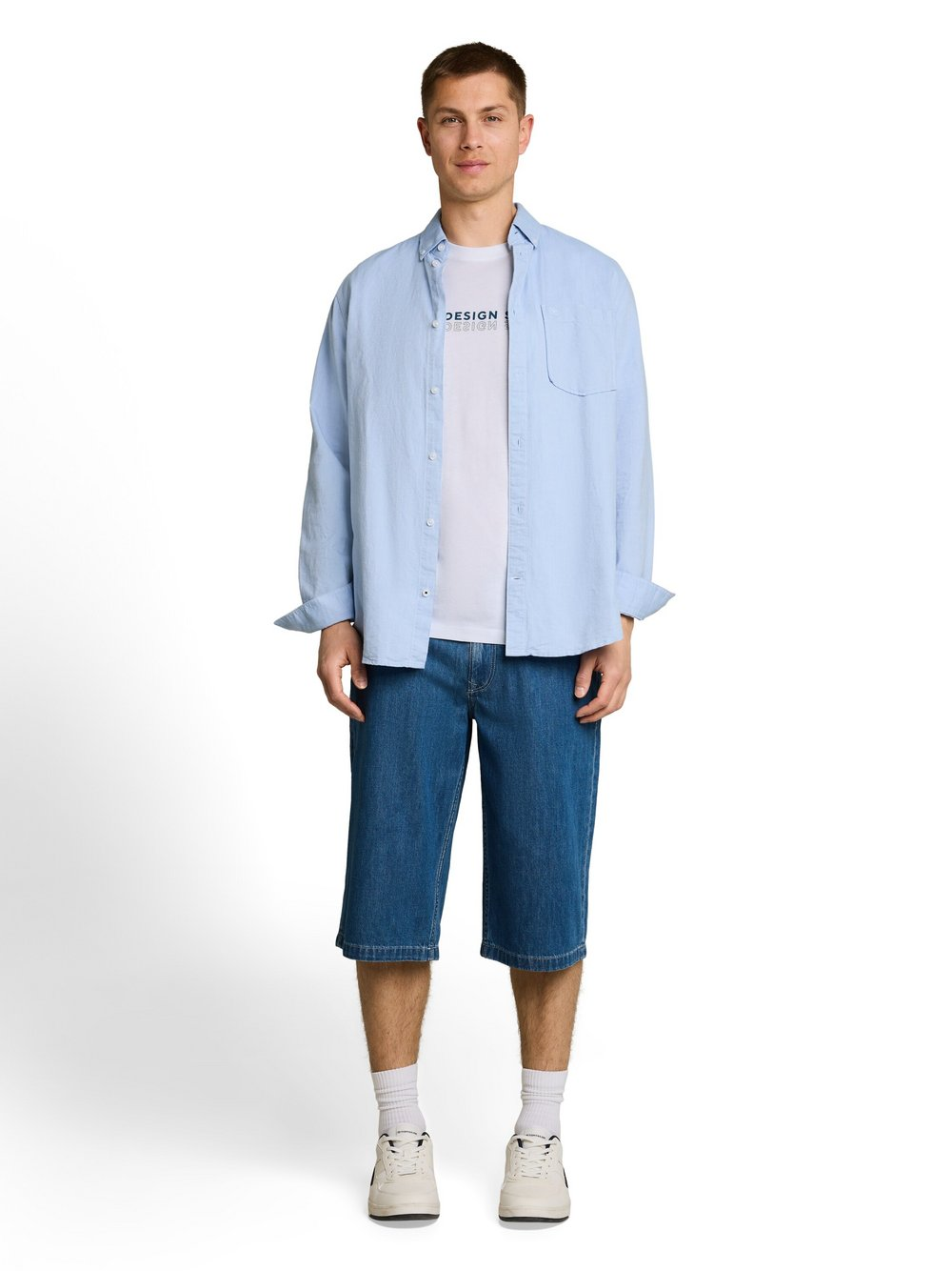 Tom Tailor Denim Koszulka męska Mężczyźni Bawełna (100%) biały, L