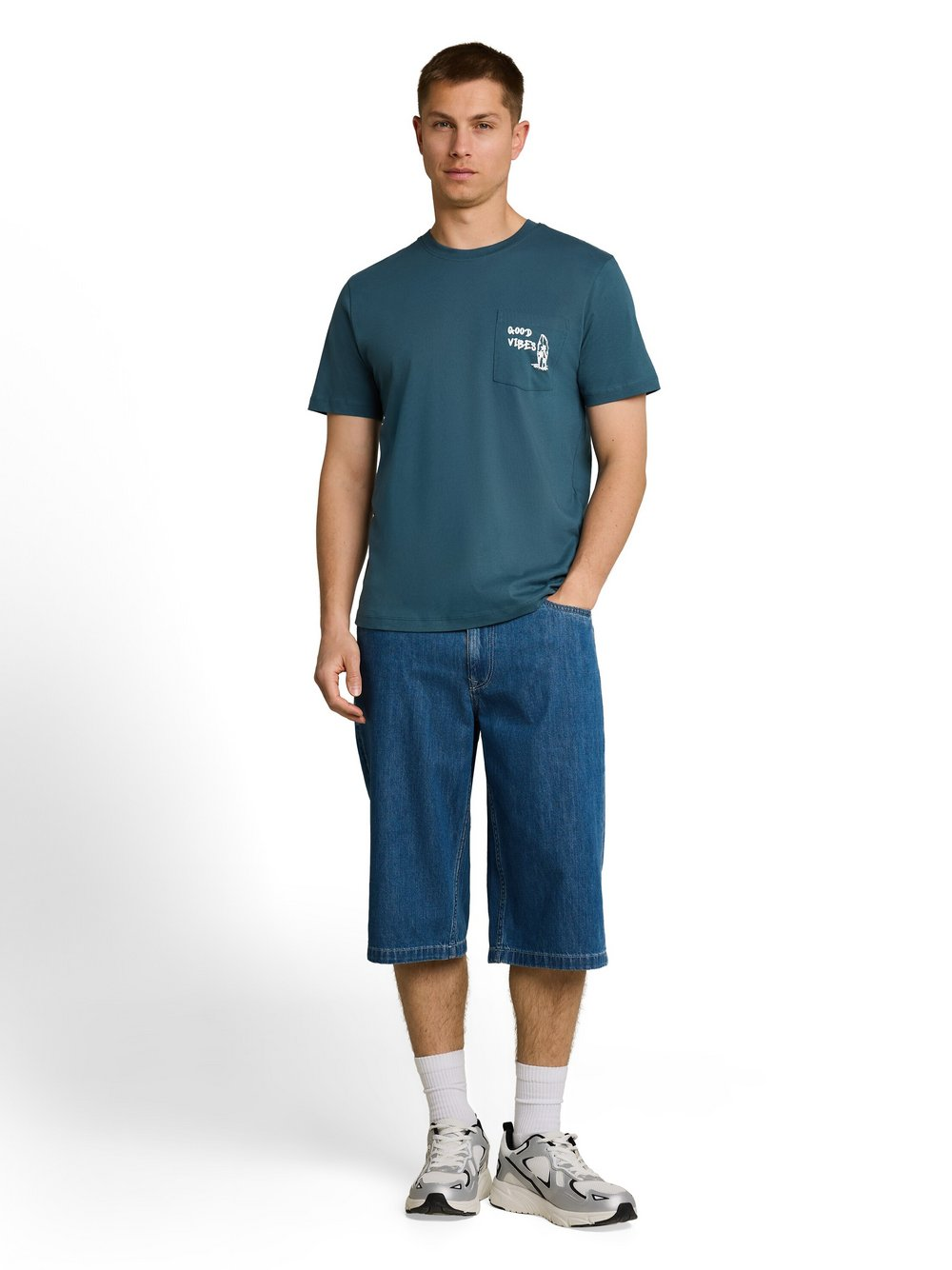 Tom Tailor Denim Koszulka męska Mężczyźni Bawełna (100%) niebieski, XXL