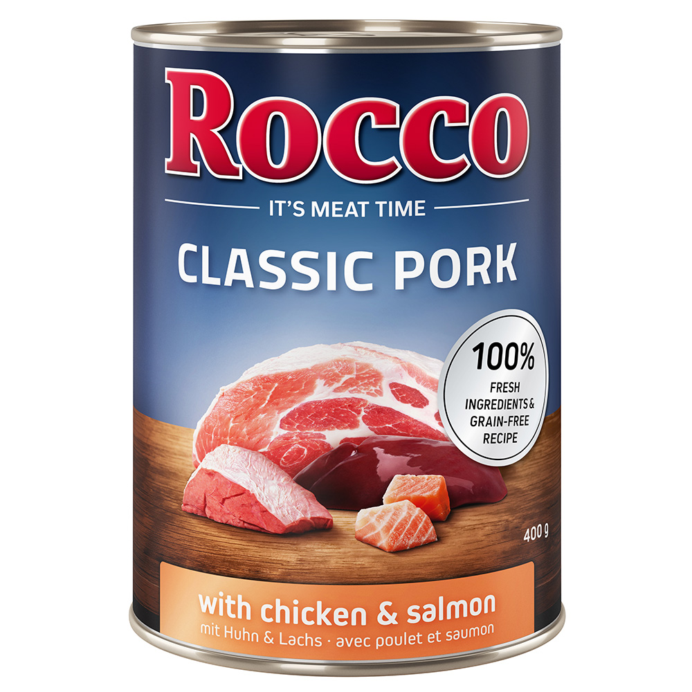 Korzystny pakiet Rocco Classic Pork, 12 x 400 g - Kurczak i łosoś