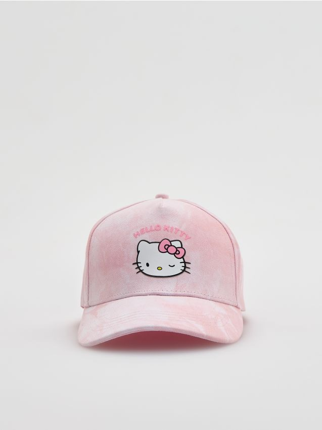 Reserved - Czapka z daszkiem Hello Kitty - pastelowy róż