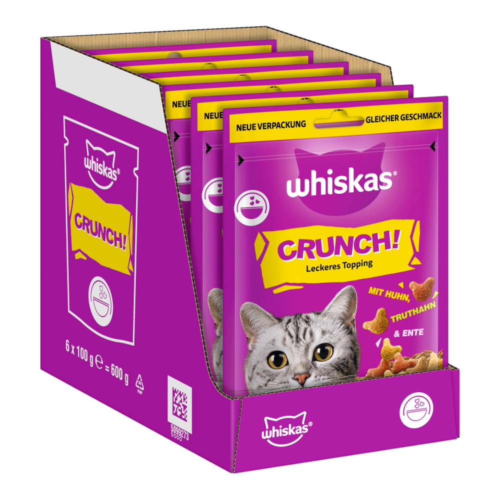 Whiskas Crunch z kurczakiem, indykiem i kaczką - 6 x 100 g