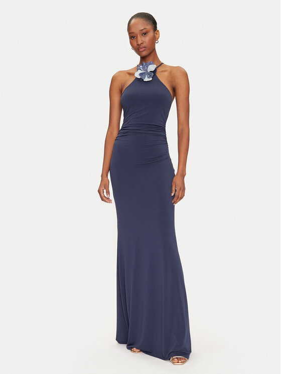 Guess Sukienka wieczorowa W5GK95 KCVG2 Granatowy Slim Fit