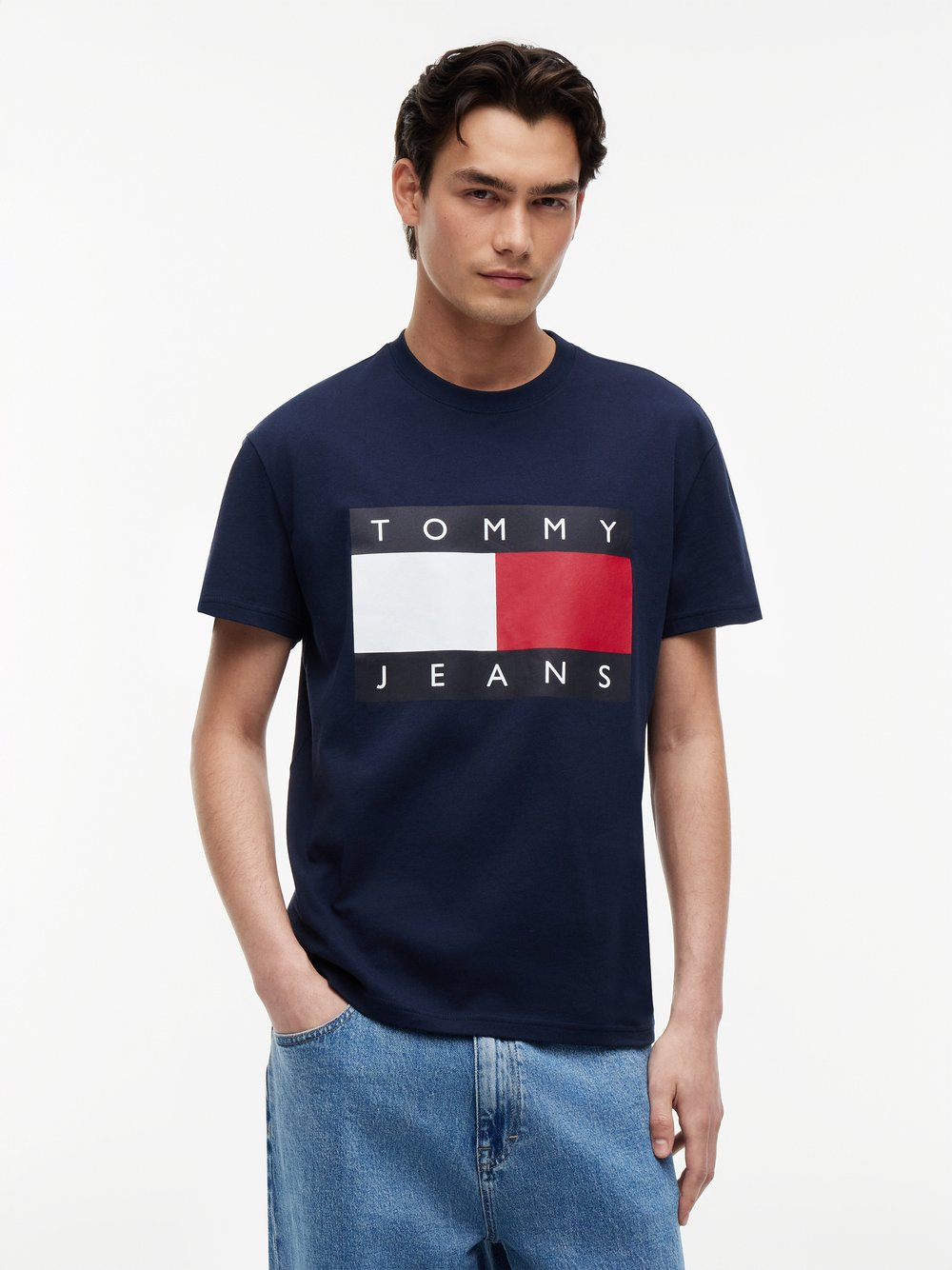 Tommy Jeans Koszulka męska Mężczyźni Bawełna niebieski|wielokolorowy, XXL