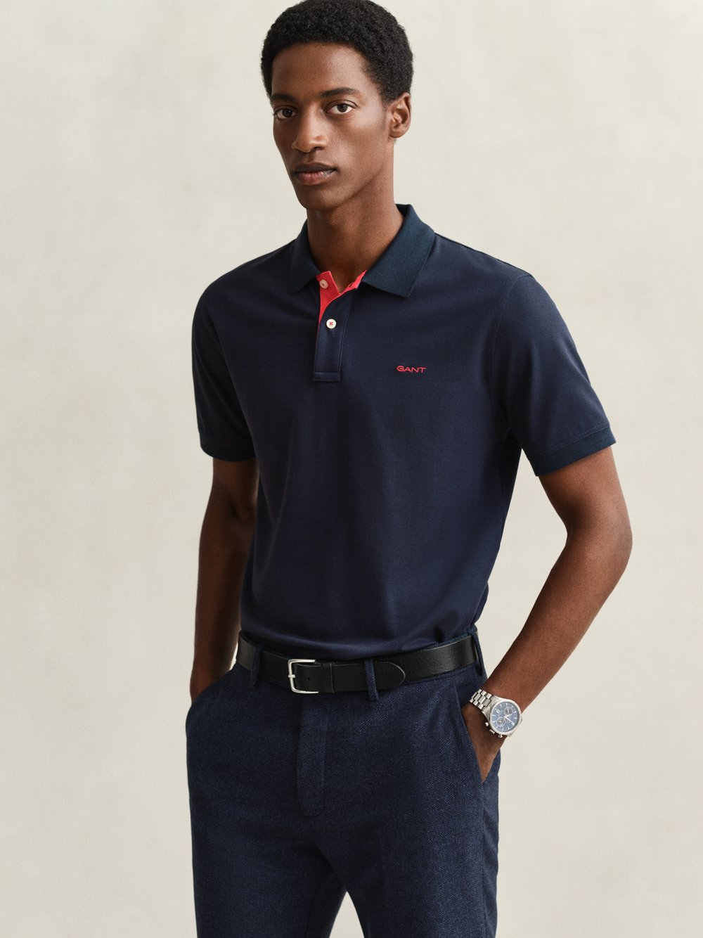 Gant Męska koszulka polo Mężczyźni Bawełna niebieski, XXXL