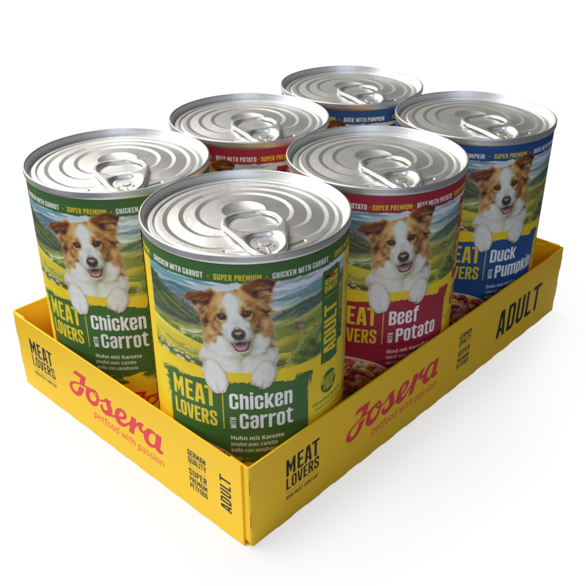 Megapakiet Josera Meatlovers Menü, 24 x 400 g - Pakiet mieszany (3 smaki)