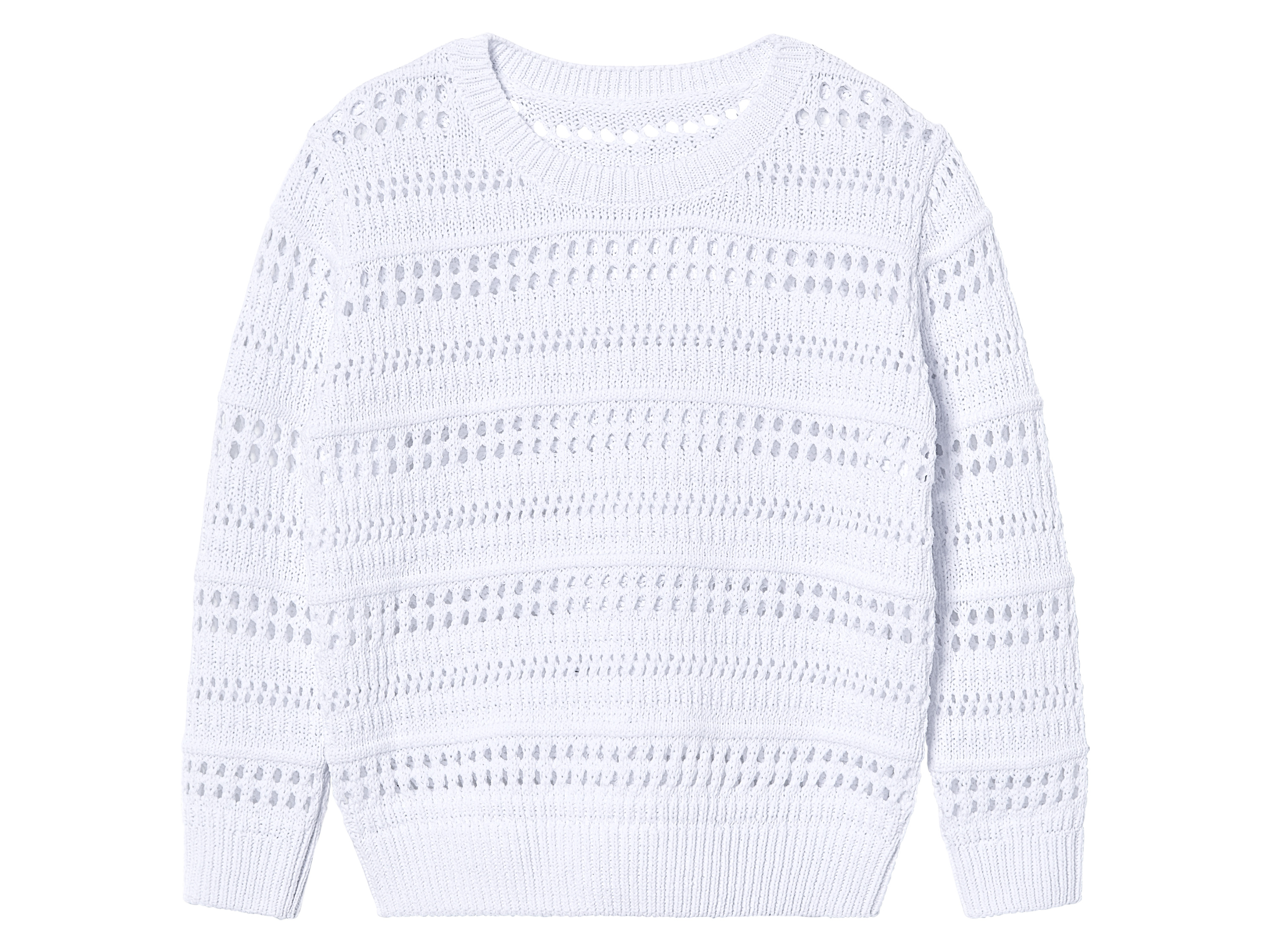 lupilu® Sweter dziecięcy ażurowy (Biały, 122/128)