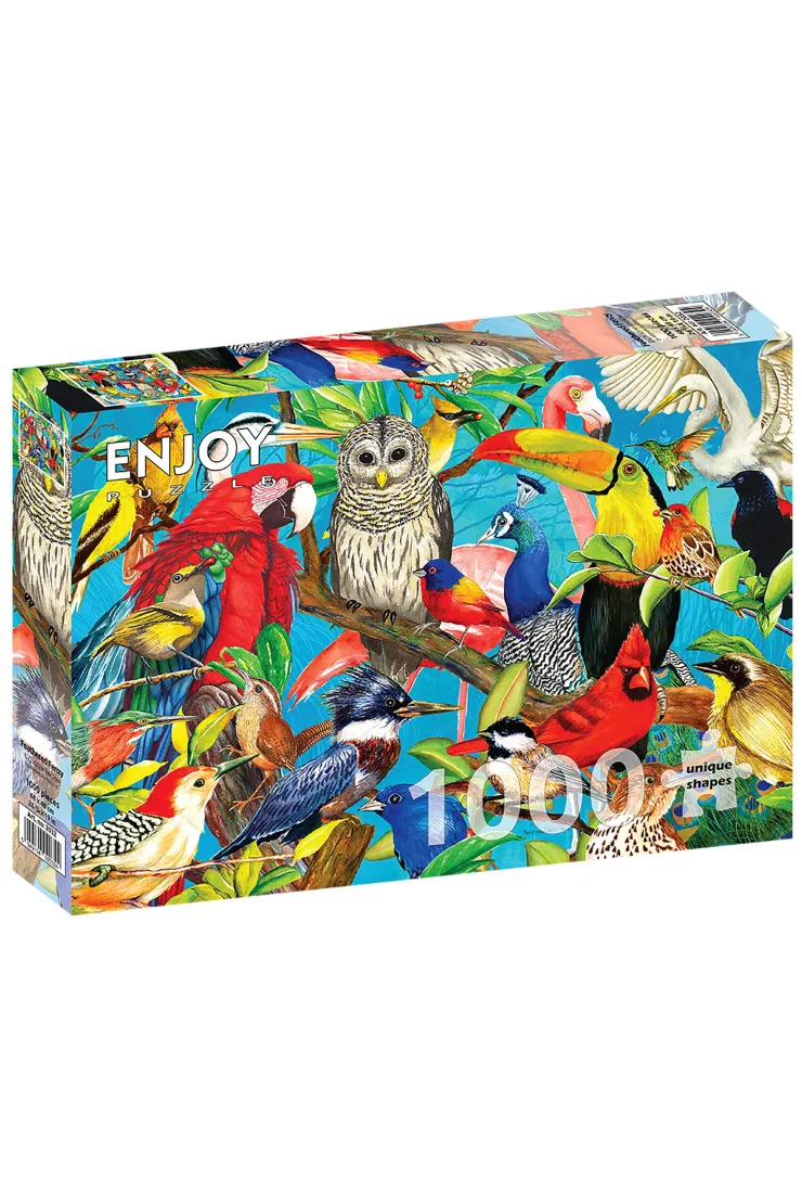 Puzzle 1000 el. Kolorowe ptaki