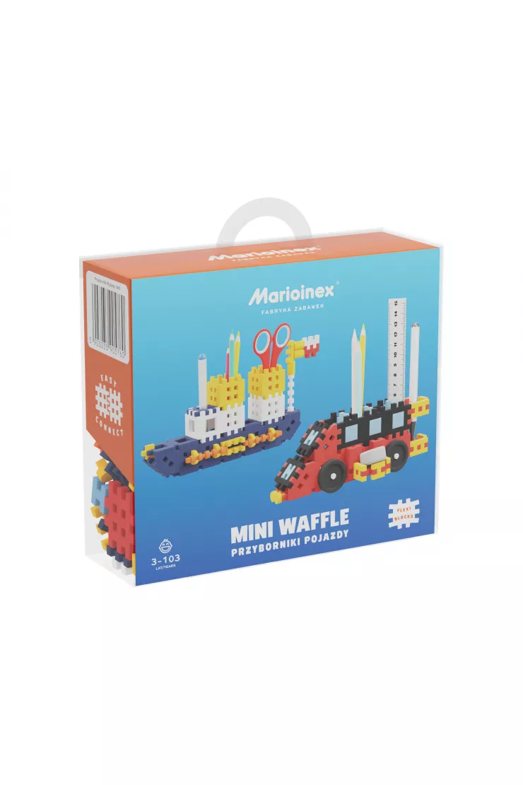  Mini Waffle 140 elementów Przyborniki pojazdy