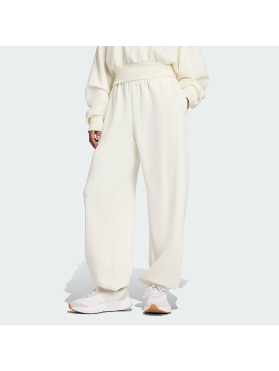 adidas Spodnie dresowe Soft Lux JV9896 Kremowy Regular Fit