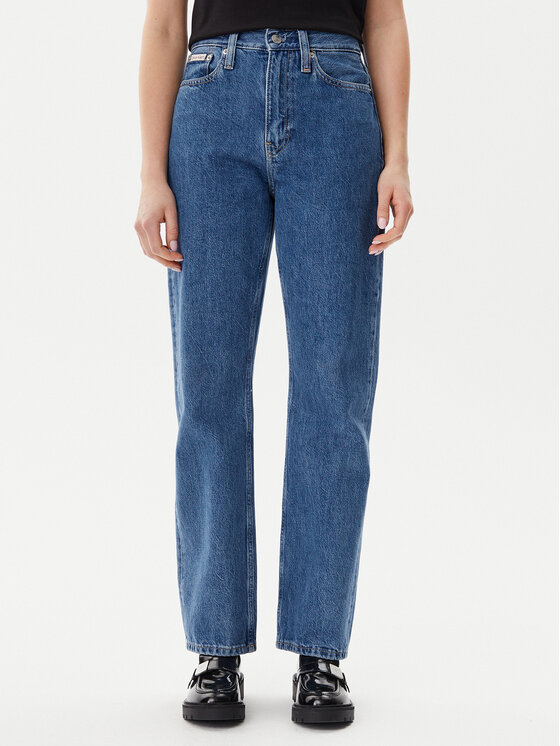 Calvin Klein Jeans Jeansy J20J225126 Niebieski Straight Fit