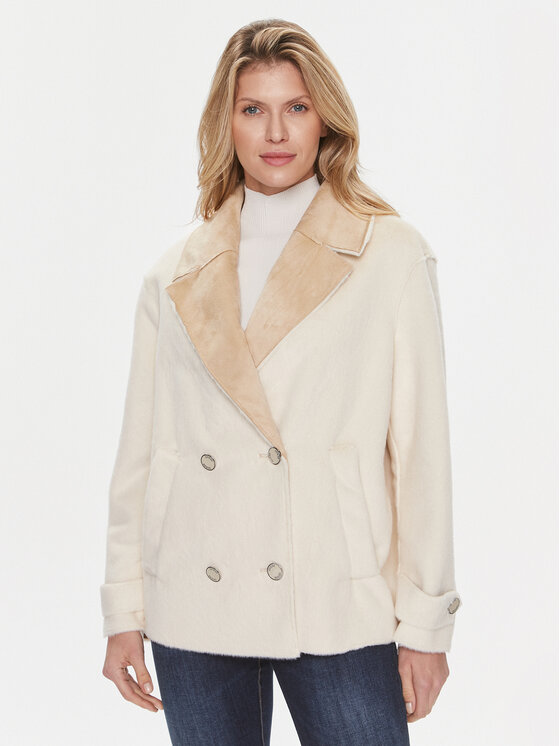 Guess Kożuch Sabrina W4RL37 WFZV0 Beżowy Regular Fit