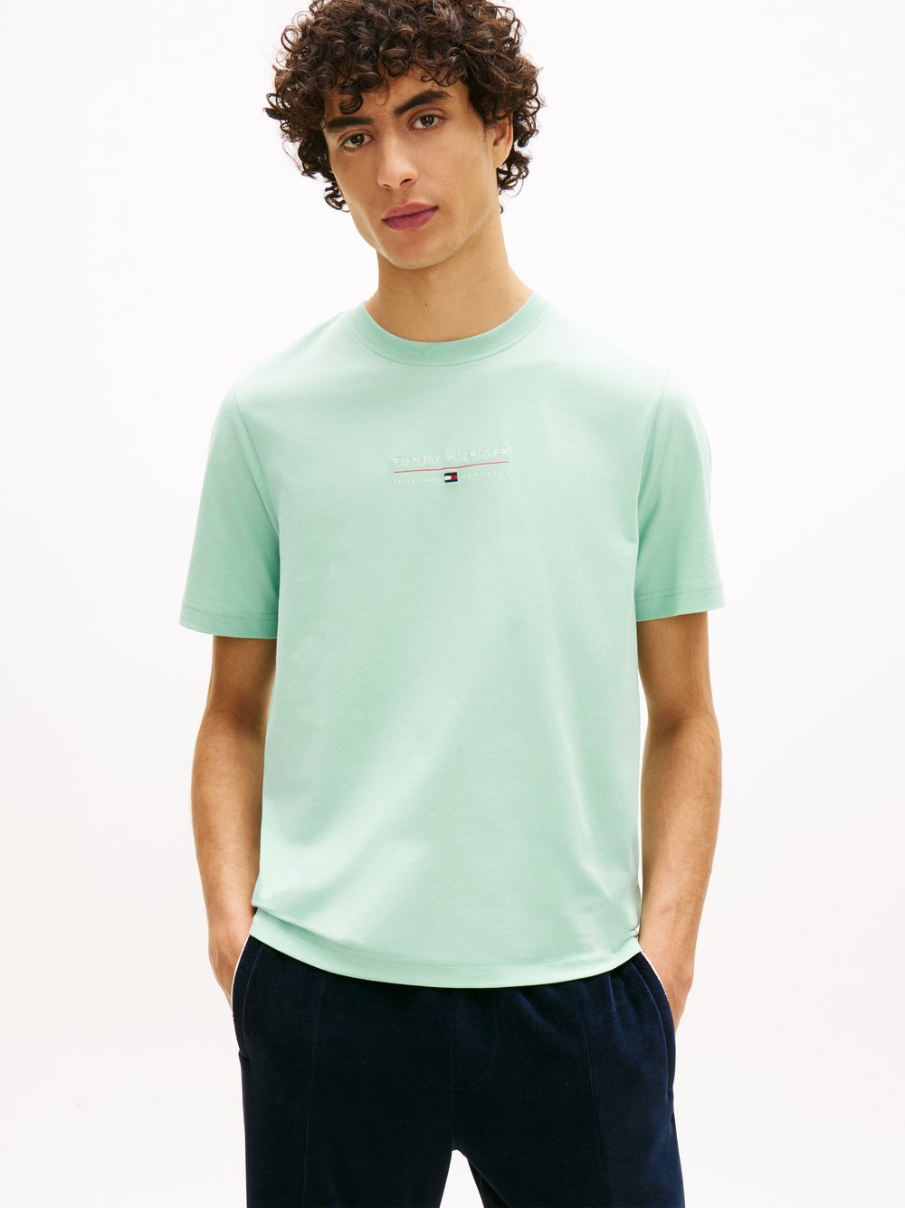 Tommy Hilfiger Koszulka męska - Brand Love Mężczyźni Bawełna (100%) zielony, XL