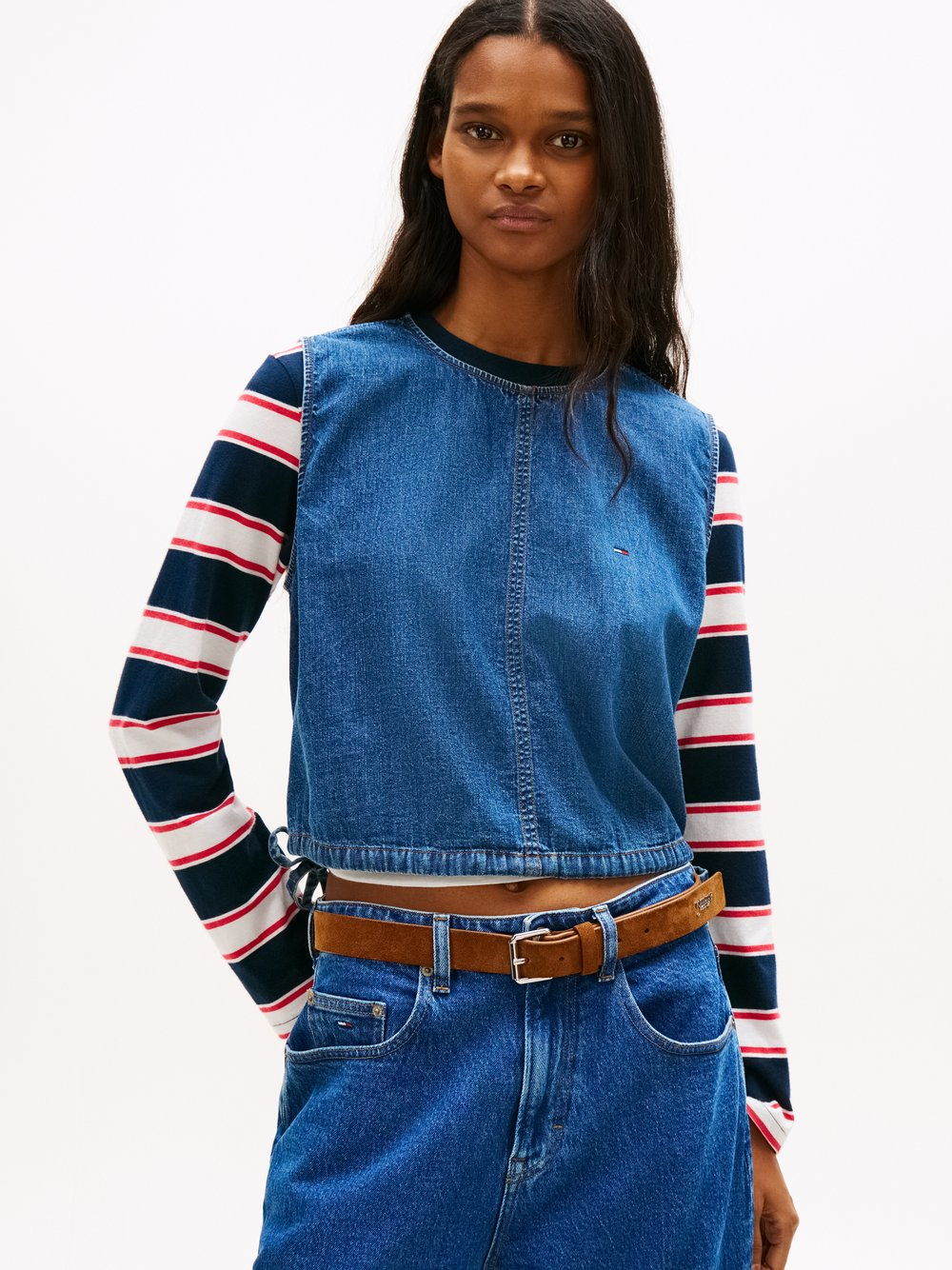 Tommy Jeans Bluzka dżinsowa damska Kobiety Bawełna (100%) niebieski, M