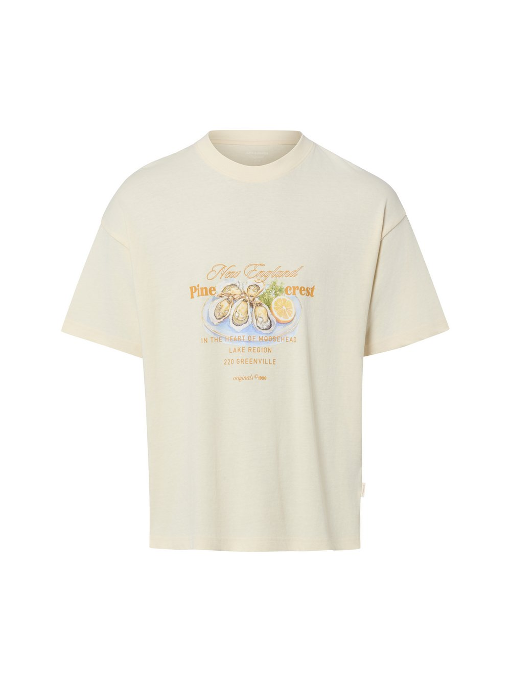 Jack & Jones Koszulka męska - JORmaine Mężczyźni Bawełna (100%) beżowy, L