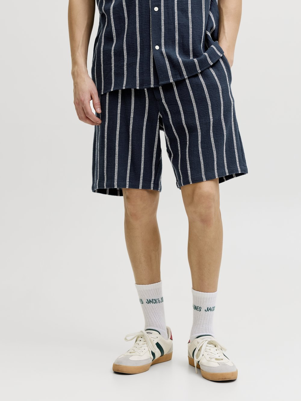 Jack & Jones Szorty - Jaiden Coba Stripe Mężczyźni Bawełna (100%) niebieski|biały, XXL