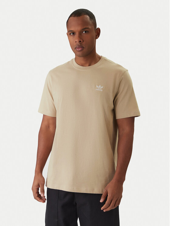 adidas T-Shirt Trefoil Essentials KE1189 Beżowy Regular Fit