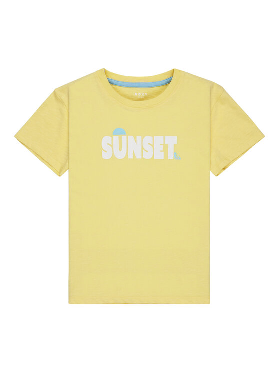 Roxy T-Shirt Orchid Art ERGZT04142 Żółty Regular Fit