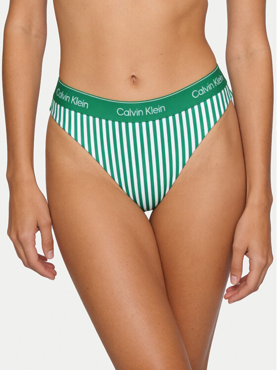 Calvin Klein Swimwear Dół od bikini LV00Q61132 Zielony