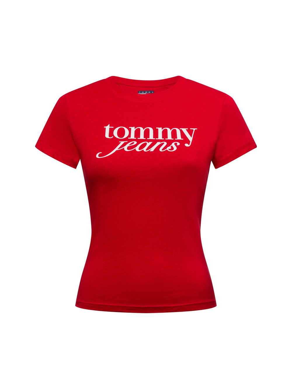 Tommy Jeans Koszulka damska Kobiety Bawełna czerwony jednolity, XS