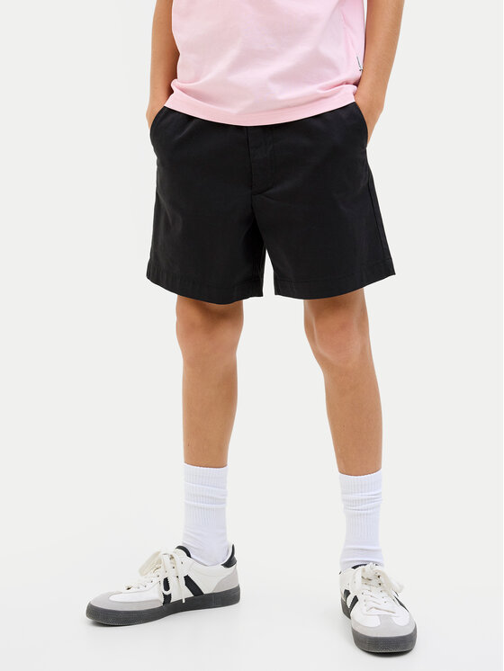 Jack & Jones Junior Szorty materiałowe Jaiden 12275013 Czarny Loose Fit