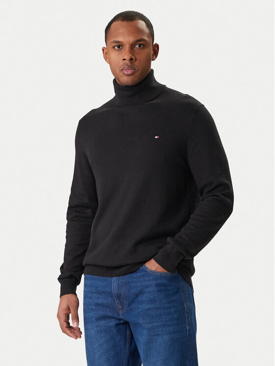 Tommy Hilfiger Golf Pima MW0MW28048 Czarny Regular Fit