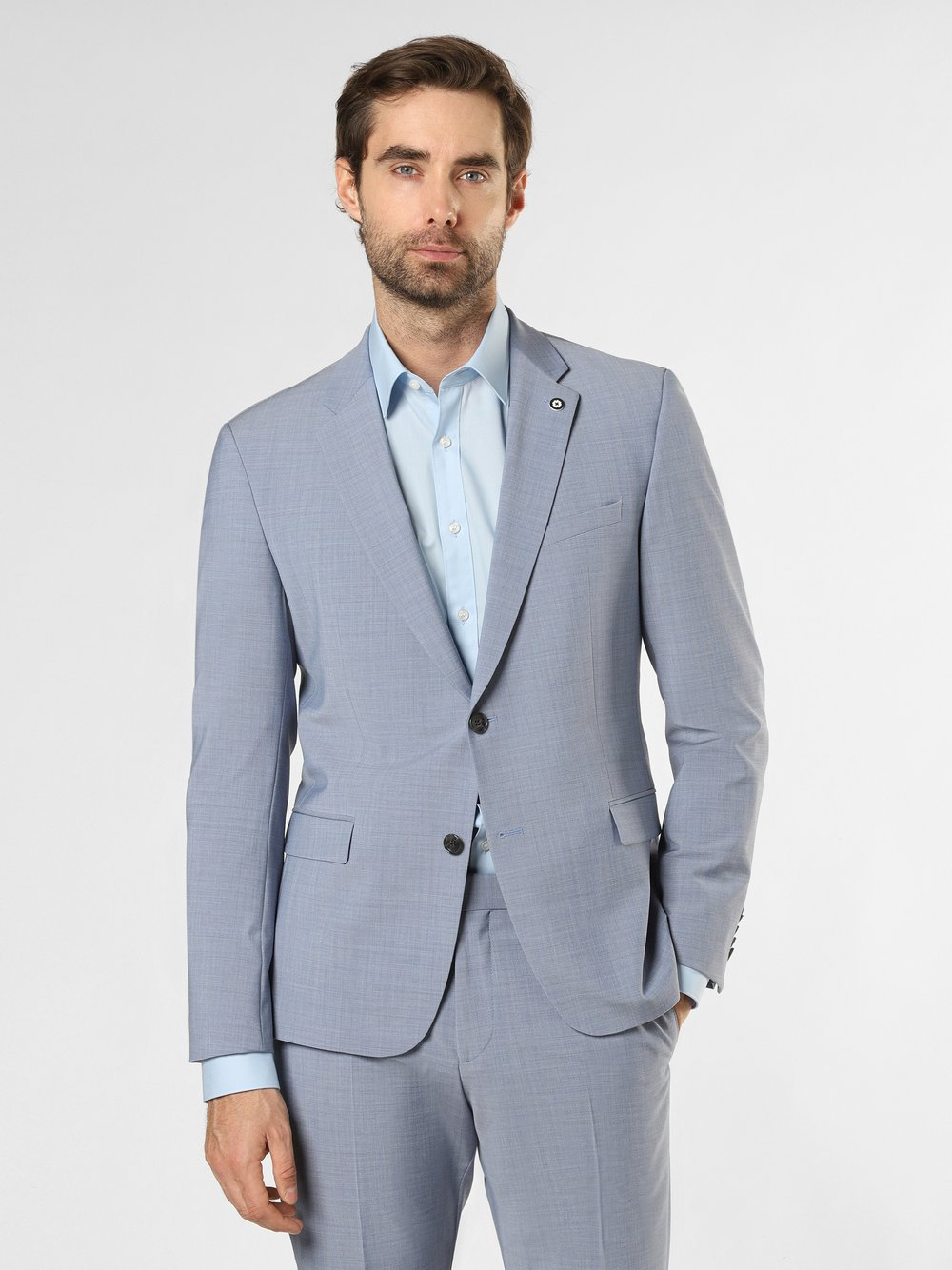 Strellson Męska marynarka od garnituru modułowego Mężczyźni Super Slim Fit niebieski, 46