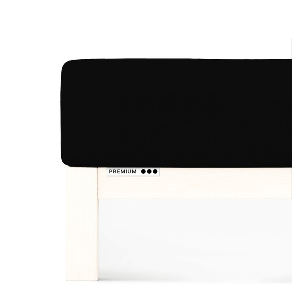 Prześcieradło Premium Schlafgut 120 x 200cm-130 x 220 cm Off Black 799 bawełna, antyalergiczny