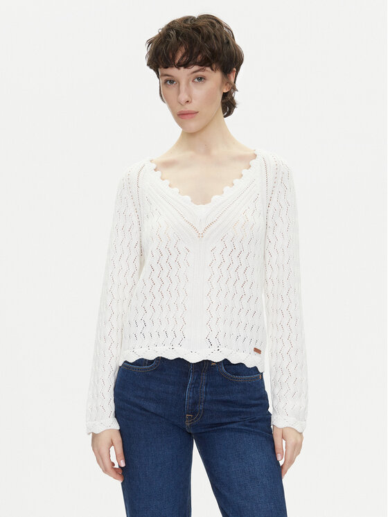 Pepe Jeans Sweter Olya PL702288 Écru Regular Fit