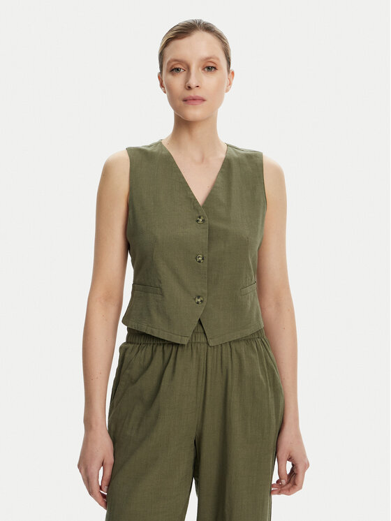 Vero Moda Kamizelka Caia 10333795 Zielony Regular Fit miniaturka