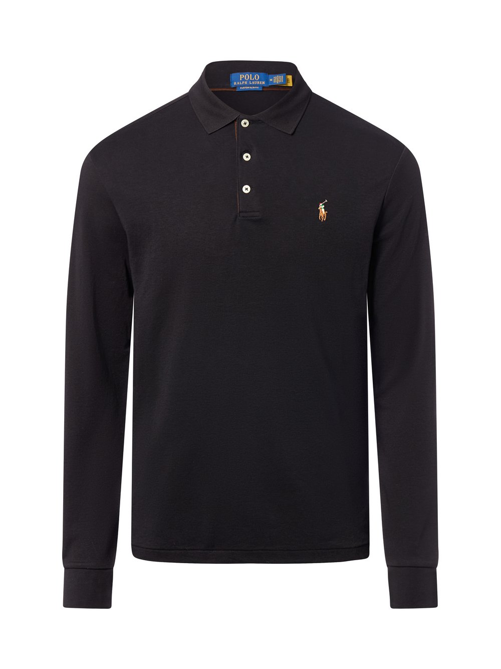Polo Ralph Lauren Męska koszulka polo z długim rękawem Mężczyźni Bawełna czarny, XL