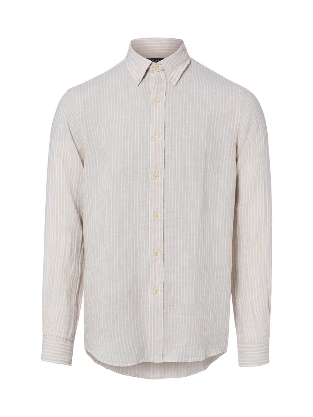 Polo Ralph Lauren Męska koszula lniana - Custom Fit Mężczyźni Modern Fit len beżowy, XXL